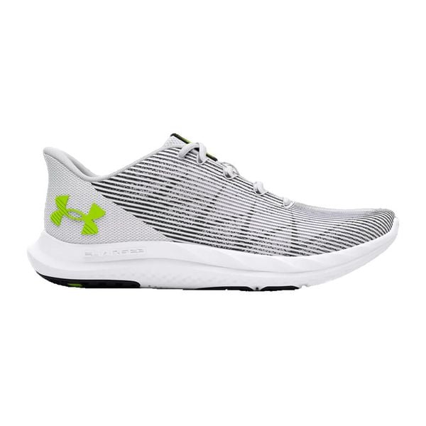Buty do biegania męskie Under Armour Charged Speed Swift. Białe buty do biegania męskie Under Armour, bez wzorów, z materiału, bez zapięcia, do biegania. Za 257.99 zł.