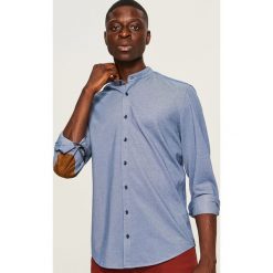 Koszula slim fit z łatami na łokciach - Niebieski. Niebieskie koszule męskie Reserved. Za 119.99 zł.