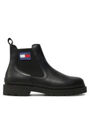 Tommy Jeans Sztyblety EM0EM01448 Czarny. Czarne sztyblety męskie Tommy Jeans, z jeansu, bez obcasa, bez zapięcia. Za 449.99 zł.