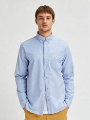 Selected Homme Koszula Rick 16077359 Błękitny Regular Fit. Niebieskie koszule męskie Selected Homme, m, bez wzorów, z bawełny, bez kołnierzyka, bez ramiączek. Za 129.99 zł.