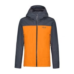 Kurtka przeciwdeszczowa z membraną męska Rab Arc Eco. Brązowe kurtki męskie RAB, m, bez wzorów, bez ramiączek, bez kaptura. Za 529.99 zł.
