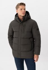 Pikowana kurtka zimowa J-GILBERT. Brązowe kurtki męskie Volcano, na zimę, l, bez wzorów, z materiału, bez ramiączek, bez kaptura. Za 389.99 zł.