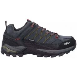 Rigel Low Trekking Shoes Wp. Czarne buty zimowe męskie CMP, bez wzorów, z gumy, sportowe, bez obcasa, bez zapięcia. W wyprzedaży za 359.99 zł.