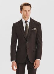 PAKO LORENTE – Ciemnobrązowa marynarka garniturowa. Brązowe marynarki męskie Pako Lorente, m, bez wzorów, z elastanu. Za 999.99 zł.