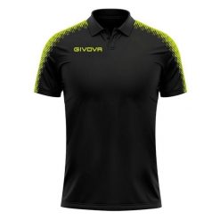 Polo Givova Club. Czarne koszulki polo męskie Givova, bez wzorów, sportowe, bez kołnierzyka, bez ramiączek. Za 204.99 zł.