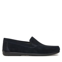 Mokasyny Geox. Niebieskie mokasyny męskie Geox, bez zapięcia. Za 339.99 zł.