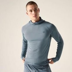 Męska bluza z kapturem do biegania Sprint City. Niebieskie bluzy z kapturem męskie Dare 2B, m, bez wzorów, z elastanu, z kapturem. W wyprzedaży za 169.99 zł.