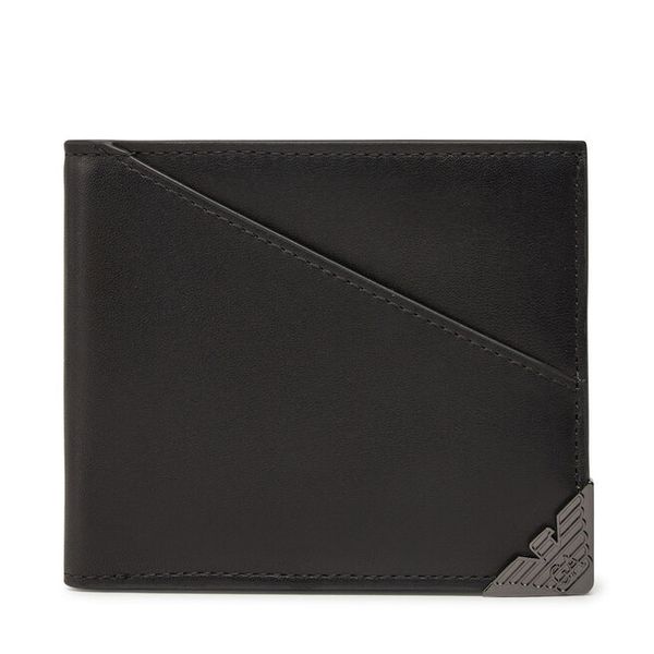 Portfel Emporio Armani. Czarne portfele męskie Emporio Armani, bez wzorów. Za 639.99 zł.