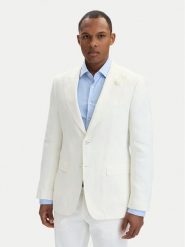 BOSS Marynarka Hutson Peak 262 50561857 Biały Slim Fit. Białe marynarki męskie Boss, m, bez wzorów, ze lnu. Za 2,199.00 zł.