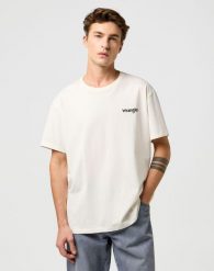 MESKA KOSZULKA WRANGLER VINTAGE TEE BIRCH 112371467. Brązowe t-shirty męskie Wrangler, s, bez wzorów, bez kołnierzyka, bez ramiączek. Za 79.99 zł.