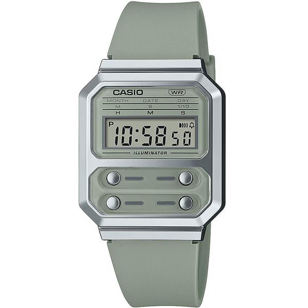 Zegarek Męski Casio A100WEF-3AEF. Zielone zegarki męskie Casio. W wyprzedaży za 156.90 zł.