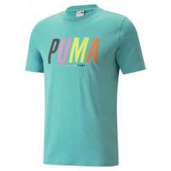 Koszulka sportowa męska Puma Swxp Graphic. Niebieskie t-shirty sportowe męskie Puma, m, bez wzorów, sportowe, bez ramiączek. Za 219.00 zł.