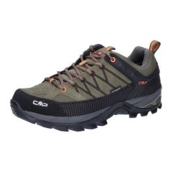 Buty trekkingowe dla mężczyzn CMP Rigel low. Zielone buty zimowe męskie CMP, bez wzorów, z zamszu, sportowe, bez obcasa, bez zapięcia. Za 471.00 zł.