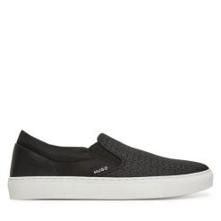 Tenisówki HUGO. Czarne trampki męskie Hugo, bez wzorów, bez zapięcia. Za 369.99 zł.