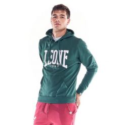Męska bluza z kapturem Leone 1947 Apparel. Zielone bluzy nierozpinane męskie LEONE 1947 APPAREL, l, bez wzorów, z tkaniny, sportowe, bez ramiączek, z kapturem. W wyprzedaży za 139.75 zł.