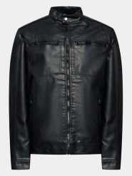Brave Soul Kurtka z imitacji skóry MJK-JONES Czarny Regular Fit. Czarne kurtki męskie Brave Soul, m, bez wzorów, ze skóry, bez ramiączek, bez kaptura. Za 369.99 zł.