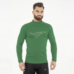 Koszulka termiczna treningowa IRONBOY LONG. Zielone bielizna termoaktywna męska Legea, m, bez wzorów, bez ramiączek. W wyprzedaży za 88.50 zł.