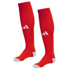 Getry piłkarskie Adidas Milano 23. Czerwone legginsy męskie ADIDAS, bez wzorów, do piłki nożnej. Za 31.90 zł.