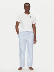 Polo Ralph Lauren Piżama 714931645004 Błękitny Regular Fit. Niebieskie piżamy męskie Polo Ralph Lauren, m, bez wzorów, z bawełny, bez kołnierzyka, bez ramiączek. Za 549.99 zł.