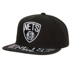 Czapka typu snapback Mitchell & Ness Munch Time Brooklyn Nets. Czarne czapki męskie Mitchell & Ness, bez wzorów, retro. Za 198.50 zł.