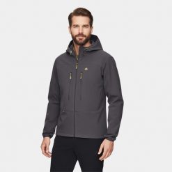 Kurtka męska softshell Alpinus Pourri. Szare kurtki softshell męskie Alpinus, m, bez wzorów, z softshellu, bez kaptura, trekkingowe. Za 299.00 zł.