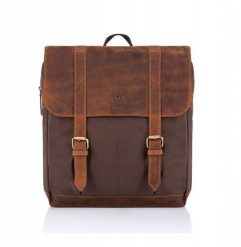 Duży męski plecak vintage Paolo Peruzzi T-29-BR. Plecaki męskie Paolo Peruzzi, bez wzorów. Za 376.76 zł.