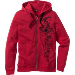 Bluza rozpinana z kapturem Slim Fit bonprix ciemnoczerwony. Bluzy rozpinane męskie marki bonprix. Za 59.99 zł.