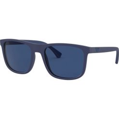 Emporio Armani - Okulary 0EA4129. Niebieskie okulary przeciwsłoneczne męskie Emporio Armani, bez wzorów, z materiału, szklane, prostokątne. W wyprzedaży za 449.90 zł.