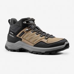 Buty turystyczne męskie Quechua MH100 mid wodoodporne. Buty trekkingowe męskie QUECHUA, bez wzorów, z kauczuku, sportowe, przed kolano, bez obcasa, bez zapięcia. Za 269.99 zł.