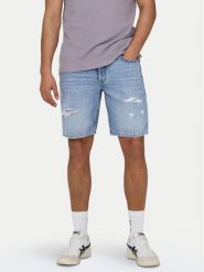 Only & Sons Szorty jeansowe Edge 22029647 Niebieski Straight Fit. Niebieskie szorty męskie Only & Sons, bez wzorów, z bawełny. Za 129.99 zł.