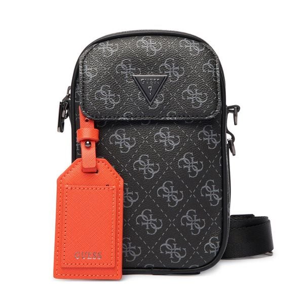 Saszetka Guess. Czarne saszetki męskie Guess, z aplikacjami, małe. Za 239.99 zł.