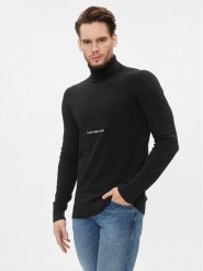 Calvin Klein Jeans Golf J30J324325 Czarny Slim Fit. Czarne kardigany męskie Calvin Klein Jeans, m, bez wzorów, z bawełny, bez ramiączek. Za 519.99 zł.