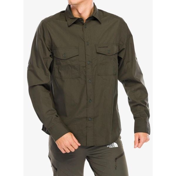 Koszula turystyczna męska Craghoppers Kiwi LS Shirt. Zielone koszule męskie Craghoppers, m, bez wzorów, bez kołnierzyka, bez ramiączek. Za 171.99 zł.