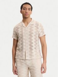 Guess Koszula M6GP46 K3236 Beżowy Regular Fit. Brązowe koszule męskie Guess, l, z aplikacjami, z syntetyku, bez kołnierzyka, bez ramiączek. Za 399.99 zł.