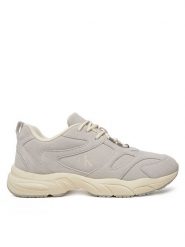 Calvin Klein Jeans Sneakersy Retro Tennis Low Mg Mix Media YM0YM01171 Szary. Szare buty sportowe na co dzień męskie Calvin Klein Jeans, m, bez wzorów, z jeansu, retro, bez ramiączek, bez kaptura. Za 449.99 zł.