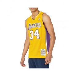 Mitchell & Ness Los Angeles Lakers Nba Swingman Home Jersey. Brązowe t-shirty sportowe męskie Mitchell & Ness, m, bez wzorów, z jersey, sportowe, bez ramiączek. W wyprzedaży za 398.50 zł.