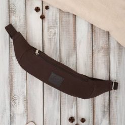 Nerka męska saszetka na pas ciemnobrązowa Paolo Peruzzi T-117-BR. Brązowe saszetki męskie bez wzorów, z bawełny. Za 49.99 zł.