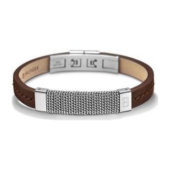 Tommy Hilfiger Męska Bransoletka Skóra th2700763. Szare biżuteria dla mężczyzn Tommy Hilfiger, ze skóry. W wyprzedaży za 288.00 zł.