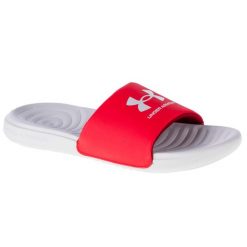 Klapki basenowe męskie Under Armour Ansa Fixed Slides. Białe klapki i japonki męskie Under Armour, bez wzorów, z materiału. Za 130.99 zł.