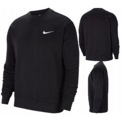 Bluza do piłki nożnej męska Nike Park 20 Fleece Crew. Czarne bluzy nierozpinane męskie Nike, m, bez wzorów, sportowe, bez ramiączek, bez kaptura. Za 174.00 zł.