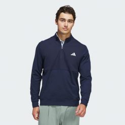 Bluza Ultimate365 Tour Quarter-Zip. Niebieskie bluzy nierozpinane męskie ADIDAS, xs, bez wzorów, z materiału, bez ramiączek, bez kaptura. Za 529.00 zł.