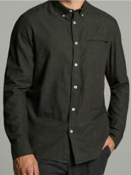 Bawełniana koszula slim fit - zielony. Zielone koszule męskie Sinsay, l, bez wzorów, z bawełny, bez kołnierzyka, bez ramiączek. Za 59.99 zł.