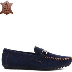 Granatowe Skórzane Mokasyny Spec Ops. Buty sportowe na co dzień męskie marki Born2be. Za 119.99 zł.