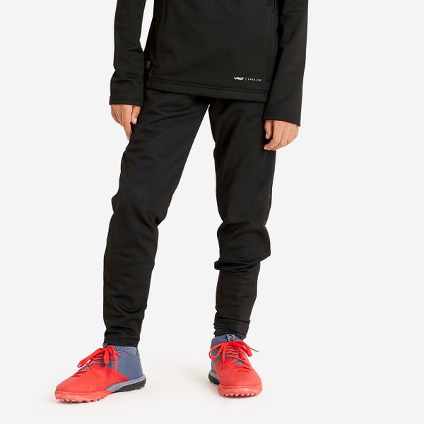 Spodnie do piłki nożnej Kipsta Viralto Club. Czarne spodnie na co dzień męskie KIPSTA, bez wzorów, z elastanu, sportowe. Za 79.99 zł.