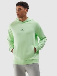 4F Bluza dresowa nierozpinana z kapturem z bawełny organicznej męska - jasna zieleń L. Zielone bluzy nierozpinane męskie 4f, l, bez wzorów, z bawełny, sportowe, bez ramiączek, z kapturem. W wyprzedaży za 139.99 zł.