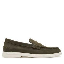 Mokasyny Tommy Hilfiger. Brązowe mokasyny męskie Tommy Hilfiger, z nubiku, bez zapięcia. Za 379.99 zł.