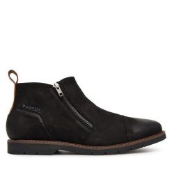 Botki Bugatti. Czarne sztyblety męskie Bugatti, bez obcasa, bez zapięcia. Za 419.99 zł.