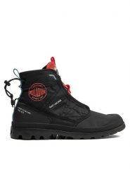 Palladium Trapery Pampa Travel Lite Rs 79104-008-M Czarny. Czarne buty zimowe męskie Palladium, bez wzorów, z tworzywa sztucznego, bez obcasa, bez zapięcia. Za 319.99 zł.