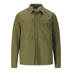 Koszula trekkingowa męska Whistler Elm. Zielone koszule męskie Whistler, m, bez wzorów, bez kołnierzyka, bez ramiączek. W wyprzedaży za 168.99 zł.