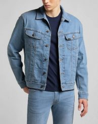 LEE RIDER JACKET MĘSKA KURTKA JEANSOWA LIGHT WORN L89ZSQXN 112145656. Kurtki męskie Lee, l, bez wzorów, z jeansu, bez ramiączek, bez kaptura. Za 249.99 zł.